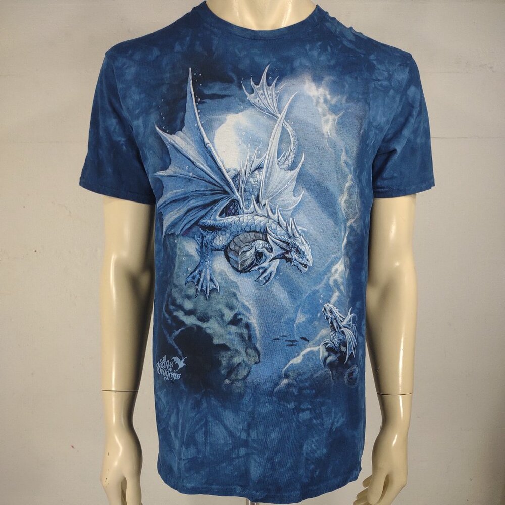 The Mountain blue Age of Dragons tie dye short sleeve t-shirt adult Medium